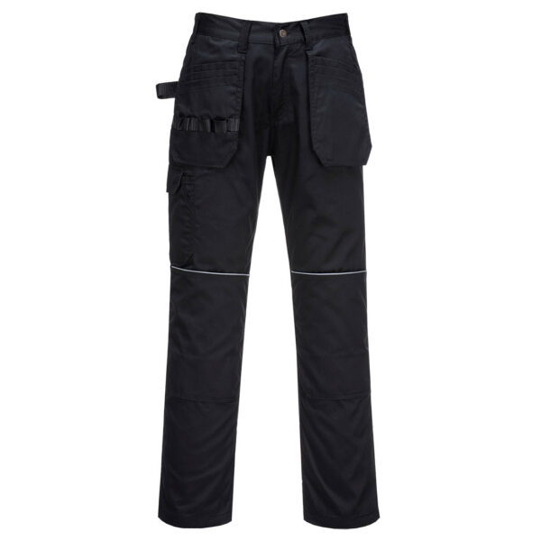 Čierne pracovné nohavice Portwest Tradesman Holster C720 s výklopnými vreckami na náradie