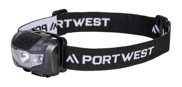Nabíjateľná LED čelovka Portwest PA71, COB, 100 lúmenov – bočný pohľad