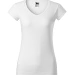 Biele dámske tričko s výstrihom do V MALFINI Fit V-neck 162