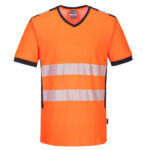 Oranžovo-čierne reflexné tričko Portwest PW310