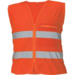 Oranžová zbaliteľná reflexná vesta CERVA LYNX PACK spredu