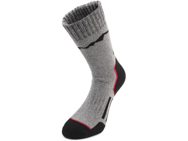 Sivá zimná ponožka CXS ThermoStep s froté chodidlom